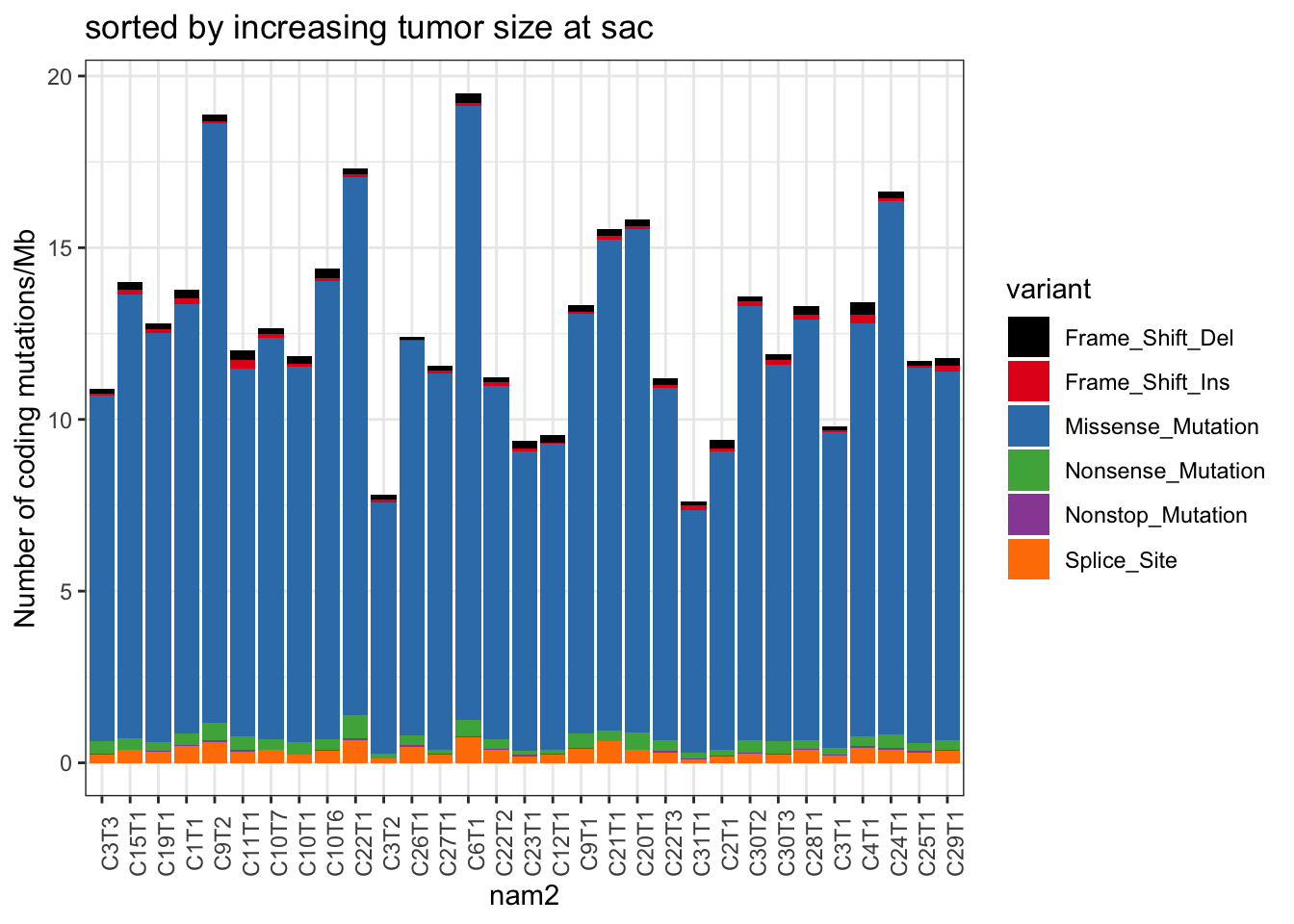 summary of mutation burden